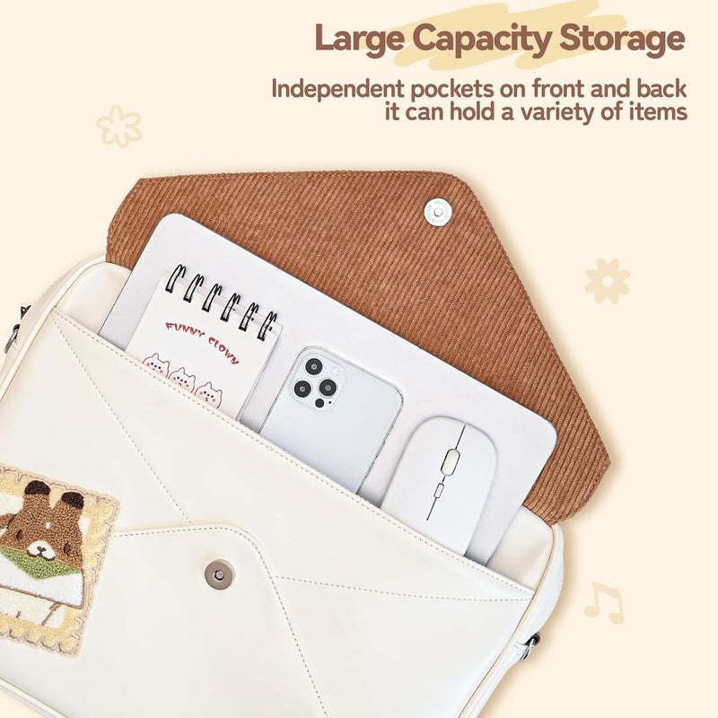 GEEKSHARE Large Capacity Laptop Storage Bag - Crossbody & Handheld 14 Inch Laptop Sleeve Compatible with iPad/Pro/Air, Waterproof Bag with Tablet Compartment - Team Timothy - Image 3